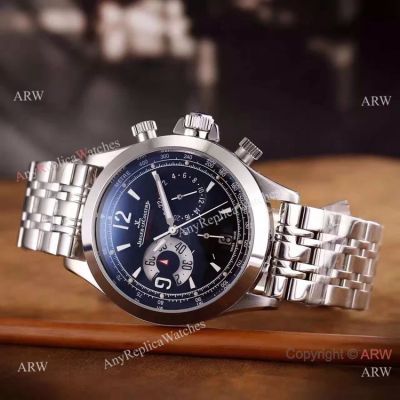 Buy Replica Jaeger LeCoultre Stainless Steel Black Dial Watch